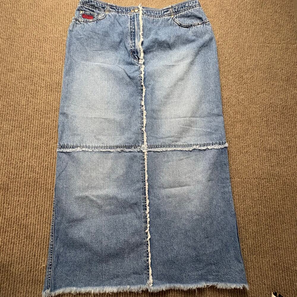 Vintage Y2K Lauren Jeans Co. Ralph Lauren Denim Maxi Skirt Size 10